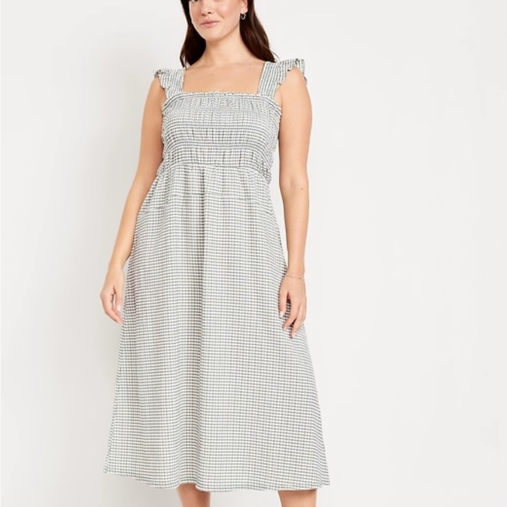Green and white Gingham Dress